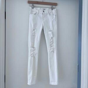 Frame Denim | Le Skinny de Jeanne | Distressed/Ripped | White | Size 28